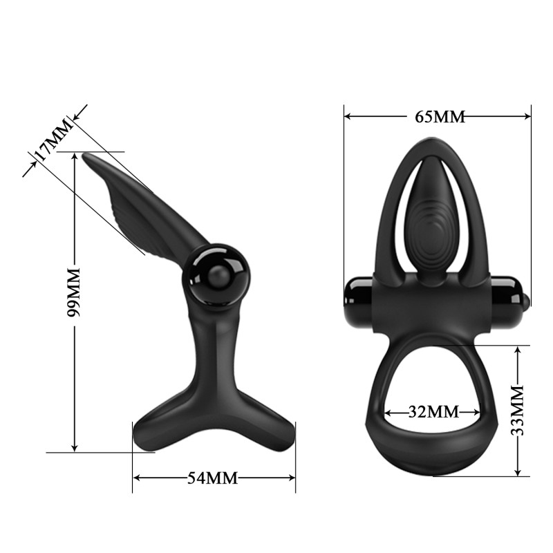 Эрекционное кольцо Pretty Love Vibration Cock Ring Black