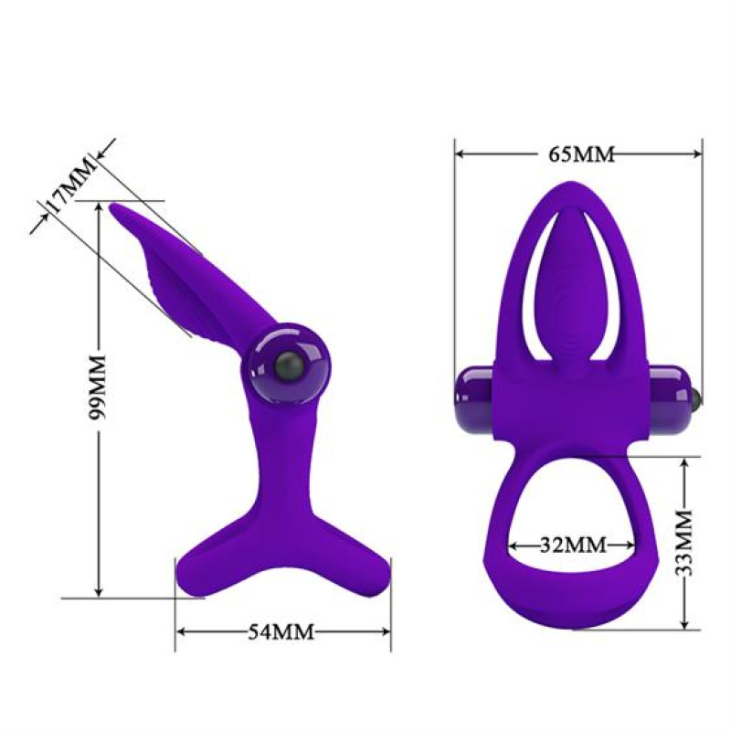 Эрекционное кольцо Pretty Love Vibration Cock Ring Purple