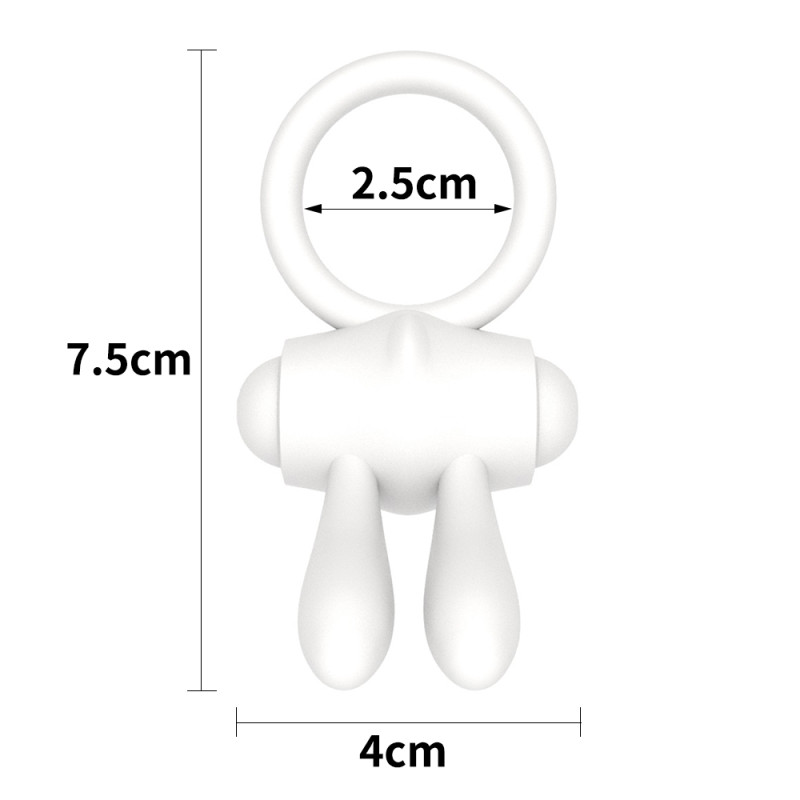 Эрекционное кольцо LoveToy Power Clit Cockring Белое