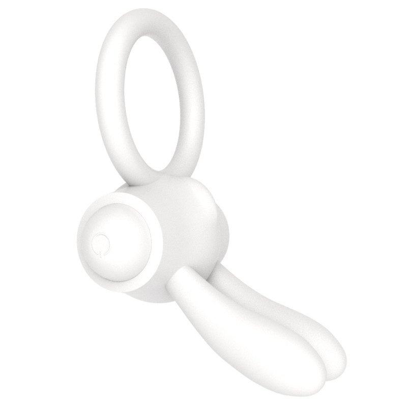 Эрекционное кольцо LoveToy Power Clit Cockring Белое
