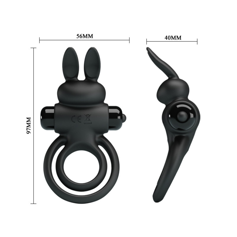 Эрекционное кольцо Pretty Love Vibrant Penis Ring III Black