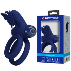 Ерекційне кільце Pretty Love Powerful Vibro Butterfly Cock Ring Blue