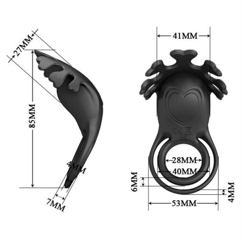 Эрекционное кольцо Pretty Love Vibrant Penis Ring Ruben Black