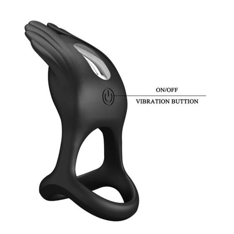 Ерекційне кільце Pretty Love Silas Vibrant Penis Ring Black