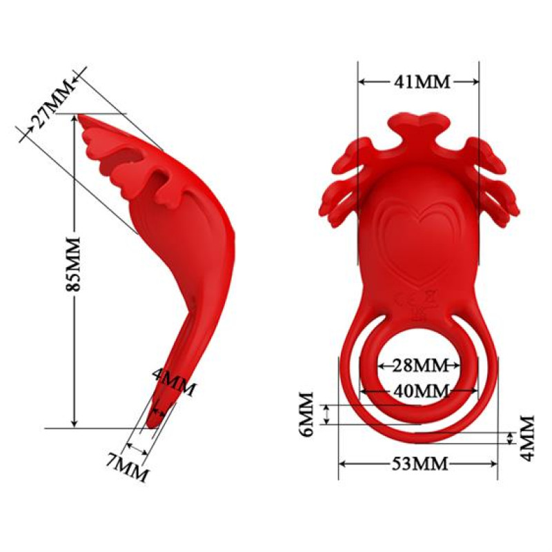 Эрекционное кольцо Pretty Love Vibrant Penis Ring Ruben Red