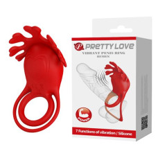 Эрекционное кольцо Pretty Love Vibrant Penis Ring Ruben Red