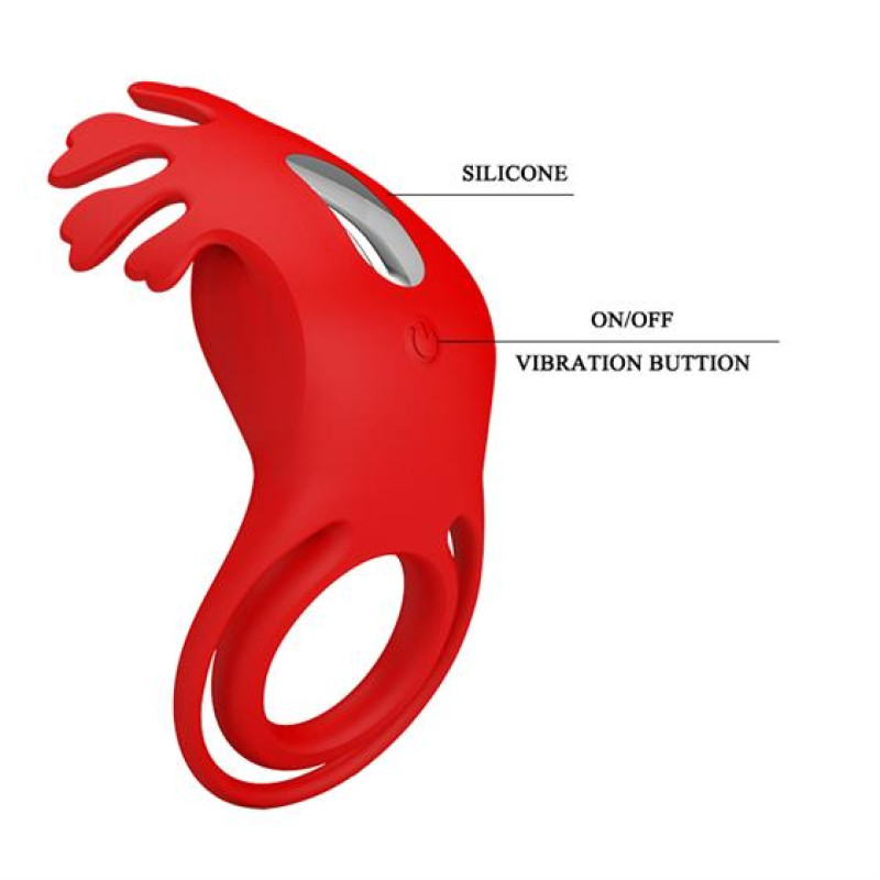 Эрекционное кольцо Pretty Love Vibrant Penis Ring Ruben Red