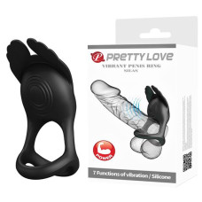 Ерекційне кільце Pretty Love Silas Vibrant Penis Ring Black