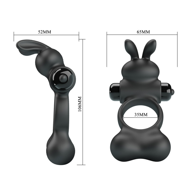 Эрекционное кольцо Pretty Love Vibrant Penis Ring Yusuf Black