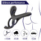 Вібраційне кільце Erospace Men’s Play Vibrating Cock Ring With Clitoral & Taint Stimulation B11