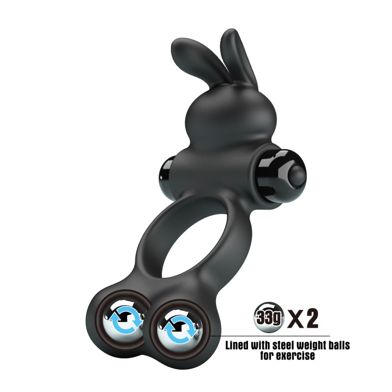 Эрекционное кольцо Pretty Love Vibrant Penis Ring Yusuf Black