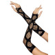Довгі мітенки Leg Avenue Faux wrap net arm warmers велика сітка Black One size