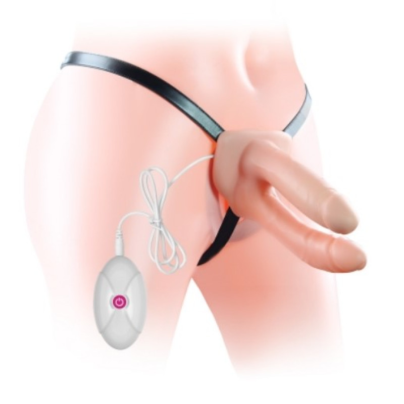 Страпон LoveToy Vibrating Unisex Hollow LVTOY050