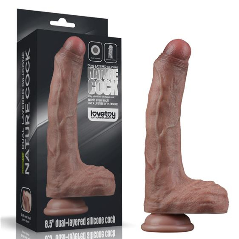 Фалоімітатор LoveToy Dual-Layered Silicone Cock 8.5 Brown 660