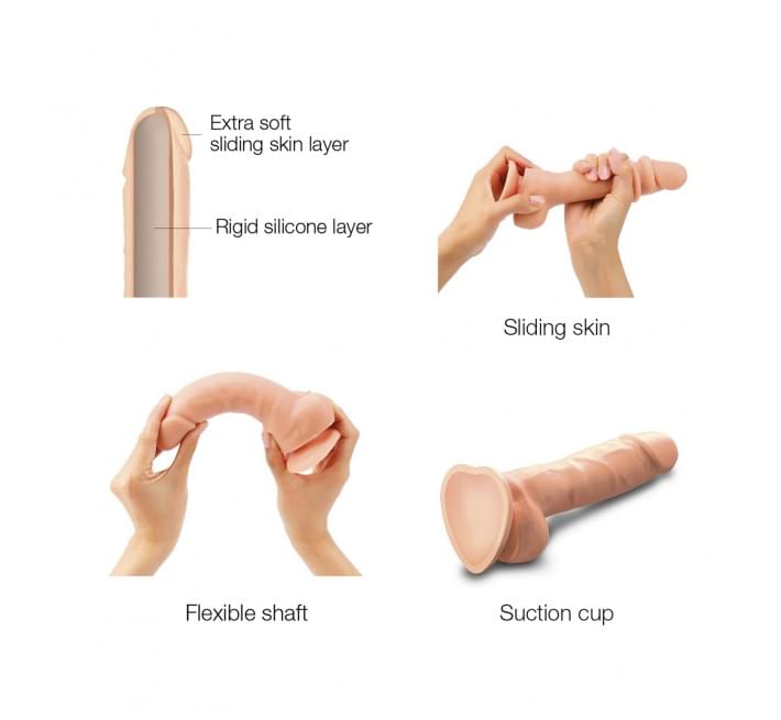 Реалистичный фаллоимитатор Strap-On-Me Sliding Skin Realistic Dildo Vanille - S, эффект подвижной кожи