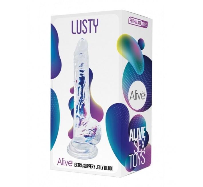 Прозорий фалоімітатор Alive Jelly Dildo Lusty