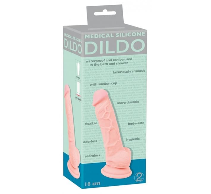 Фаллоимитатор You2Toys с мошонкой Medical Silicone Dildo Телесный 18 см 526657