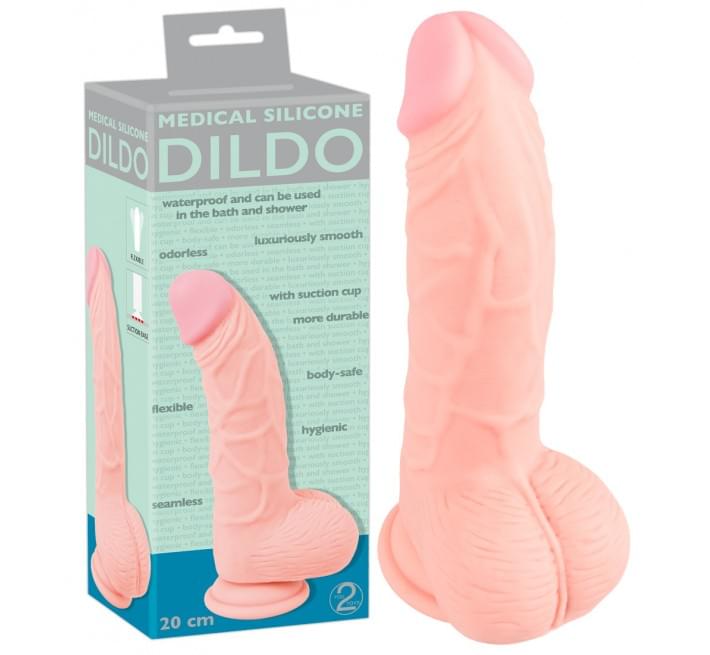 Фалоімітатор You2Toys з мошонкою Medical Silicone Dildo Тілесний 20 см 526673