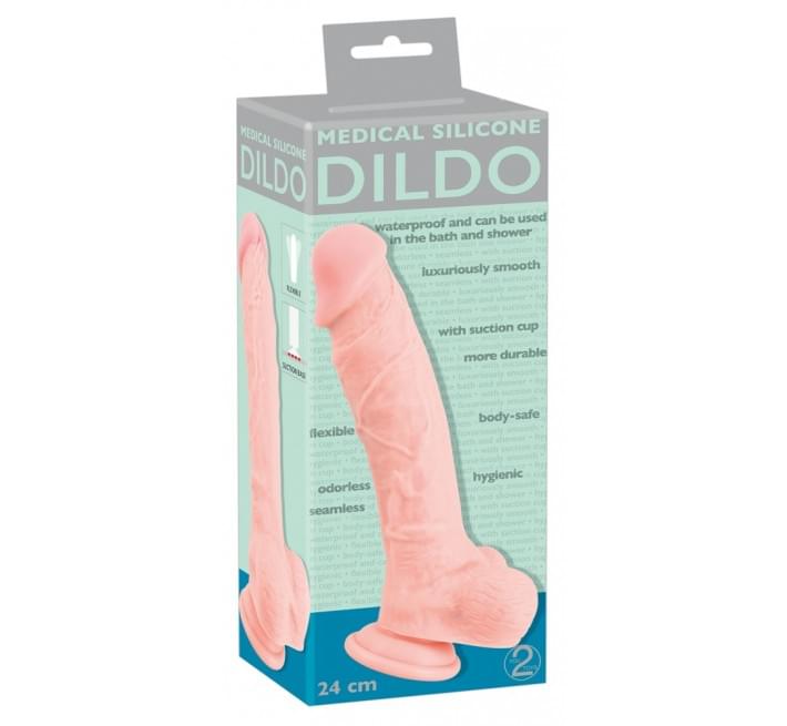 Фаллоимитатор You2Toys с мошонкой Medical Silicone Dildo Телесный 24 см 52669