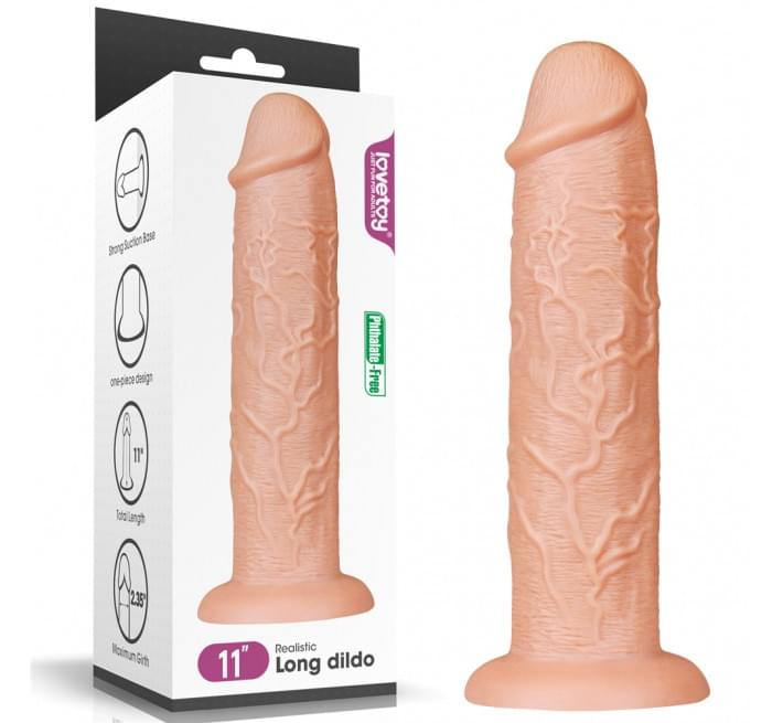 Фалоімітатор LoveToy Realistic Long Dildo 11 Тілесний