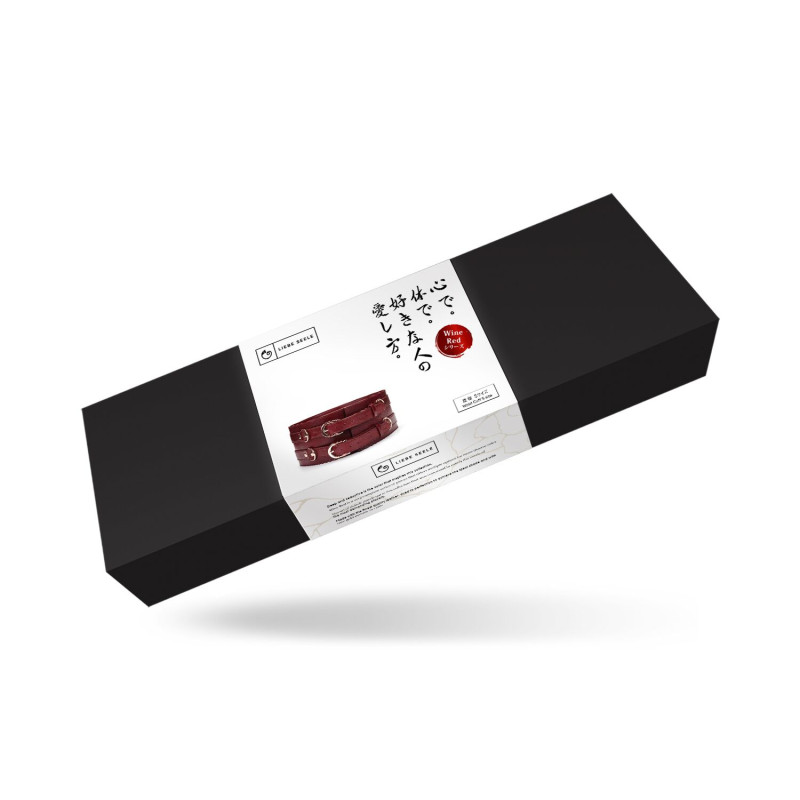 Кожаный пояс для бондажа Liebe Seele Wine Red Waist Cuff, S Size