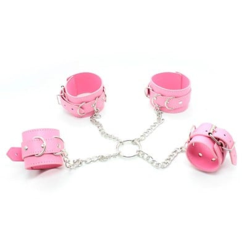Обмежувачі DS Fetish Hogtie restraints with chain pink