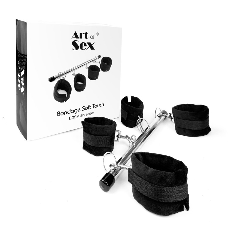 Колодка-розпірка для рук та ніг Art of Sex – Bondage Soft Touch BDSM Spreader, чорний