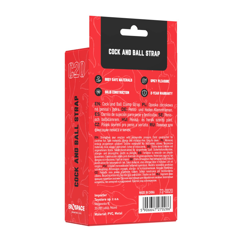 Бондаж Erospace Wild Play Cock And Ball Strap C20