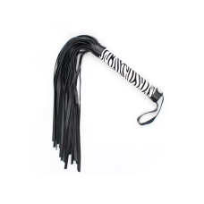 Флоггер DS Fetish Leopard flogger M black/white 40 см