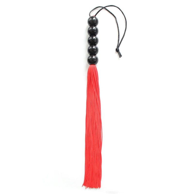Флогер DS Fetish FLOGGER, 5 кульок, Червоний, ручка 45 см