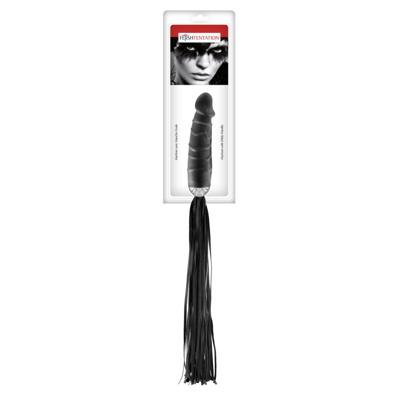 Флогер з ручкою-ділдо Fetish Tentation Whip with Dildo Handle