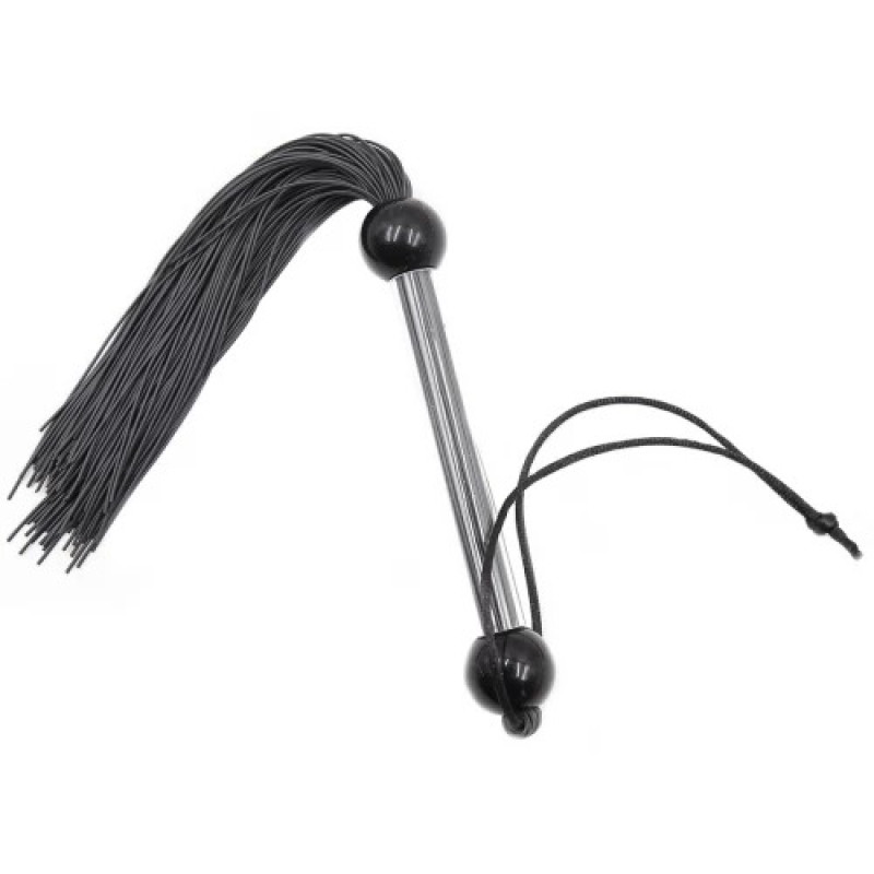 Флогер DS Fetish FLOGGER чорний, прозора ручка, 28 см