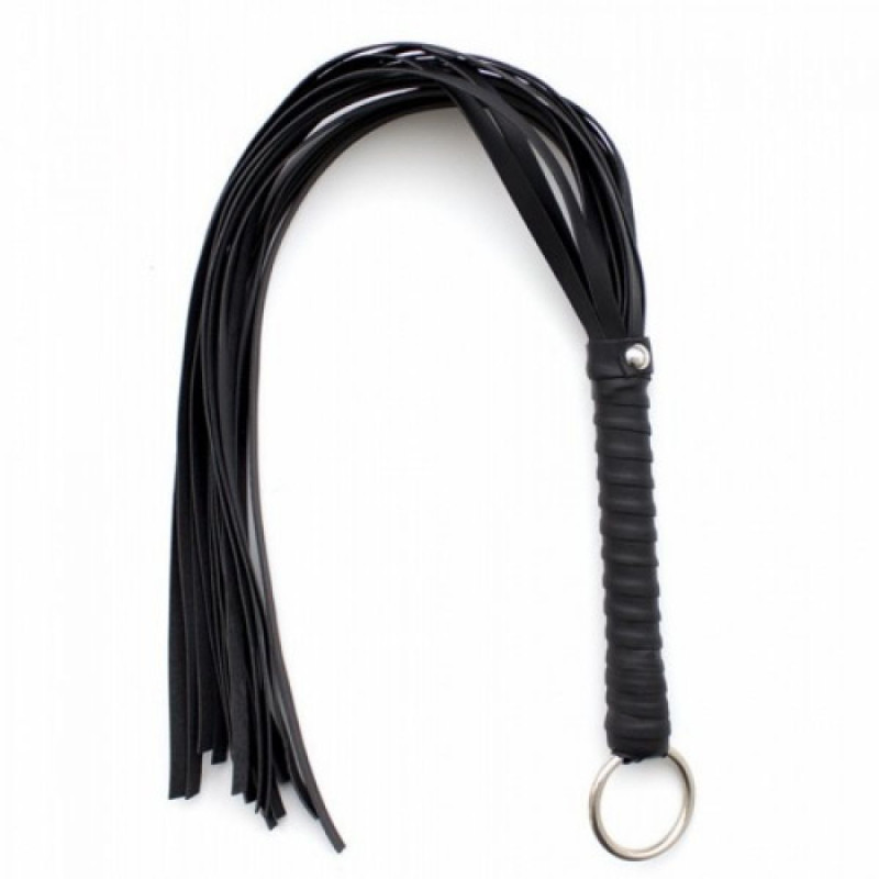 Флогер DS Fetish FLOGGER чорний, прозора ручка, 51 см