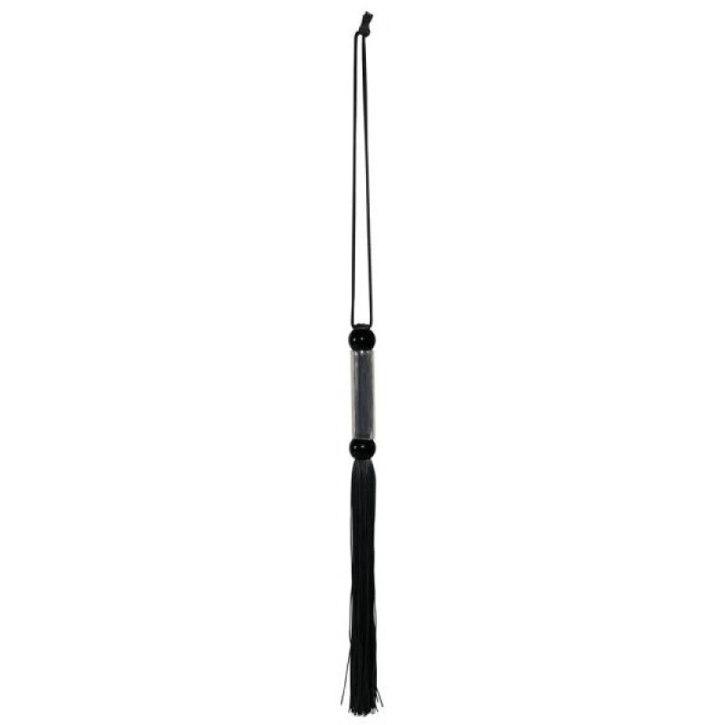 Флогер DS Fetish FLOGGER чорний, прозора ручка, 51 см