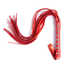 Флогер з шипами DS Fetish Studded flogger red, 55 см