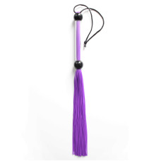 Батіг DS Fetish FLOGGER прозора ручка 2 кульки, фіолетовий, 39 см