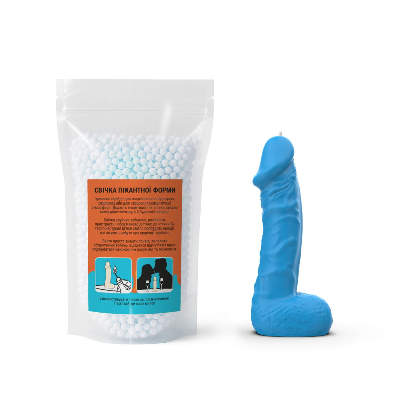 Свічка у вигляді члена Чистий Кайф LARGE Blue