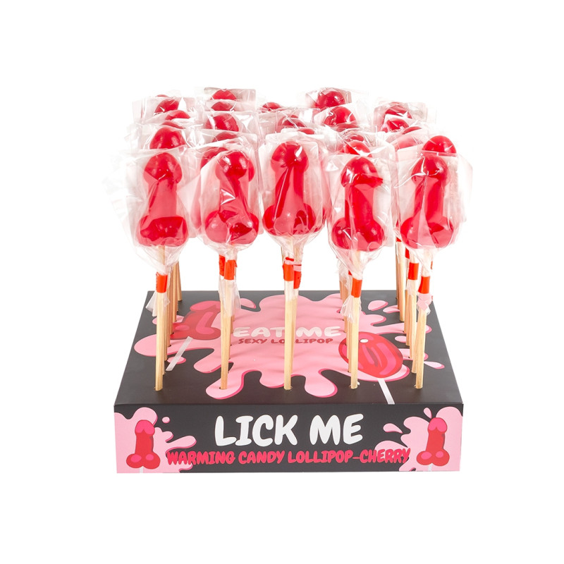 Льодяник Cherry Candy Penis Lollipop With Spicy Warming Effect, 25 г