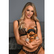 Плюшевый медвежонок ROPE Teddy Bear БДСМ в кожаной маске и обвязке, 22x16x12 см