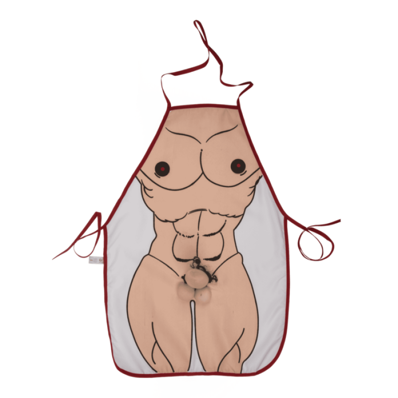 Кухонний фартух з плюшевим пенісом OOTB Sexy Apron Male Body With Plush Penis