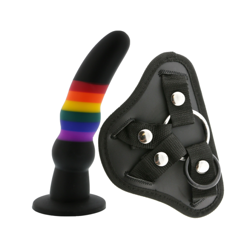Страпон жіночий райдужний Dreamtoys Colourful Love Strap On Solid Dildo