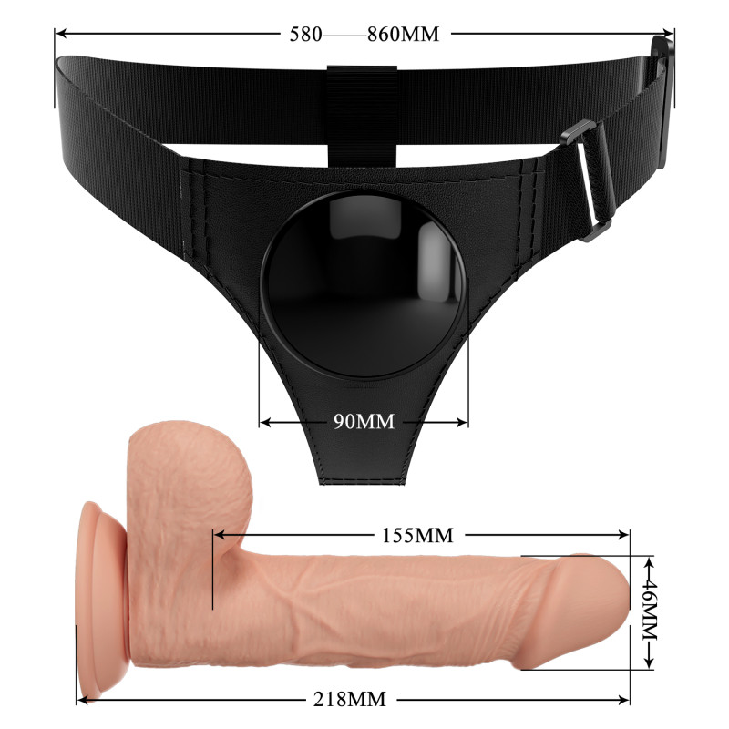 Страпон Pretty Love Harness Briefs Jerry 7.6"