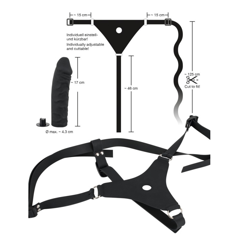 Жіночий Страпон You2Toys Silicone Strap-on Чорний