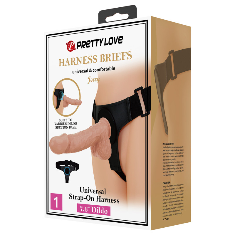 Страпон Pretty Love Harness Briefs Jerry 7.6"