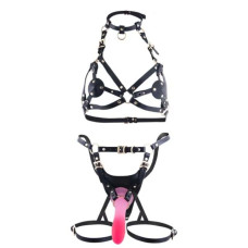 Сбруя зі страпоном LOCKINK SEVANDA Queen Sheba Set with Pink Dildo