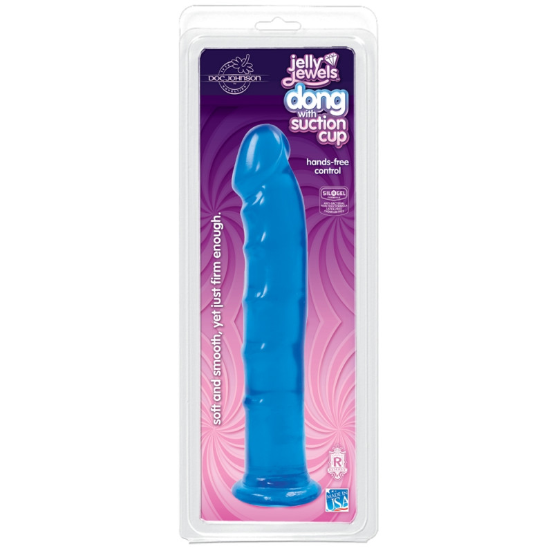 Фаллоимитатор Doc Johnson Jelly Jewels Dong with Suction Cup Голубой