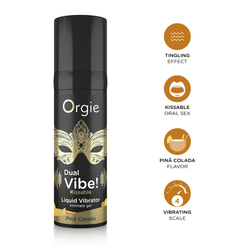 Рідкий вібратор Orgie Піна Колада DUAL VIBE! 15 мл
