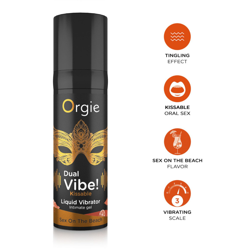 Рідкий вібратор Orgie Секс на пляжі DUAL VIBE! 15 мл