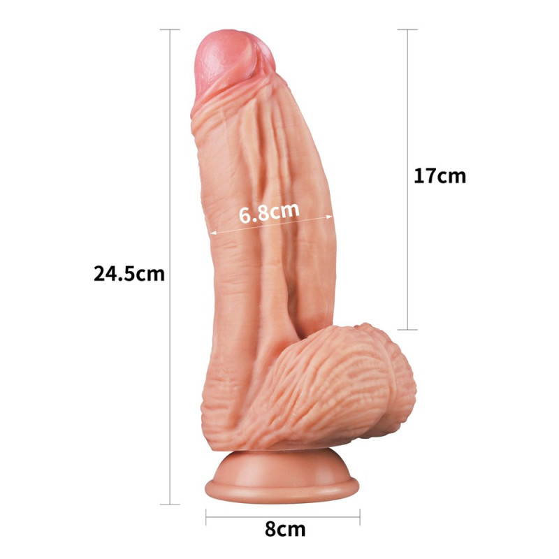 Фаллоимитатор LoveToy Dual-Layered Silicone Cock 10 Flesh
