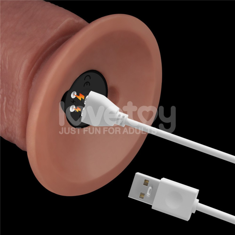 Реалистичный вибратор LoveToy Vibrating Dual Density Power Cock 10.5